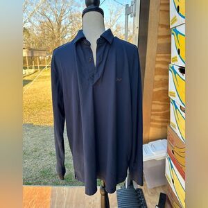 Greg Norman Navy Long Sleeve Polo Shirt